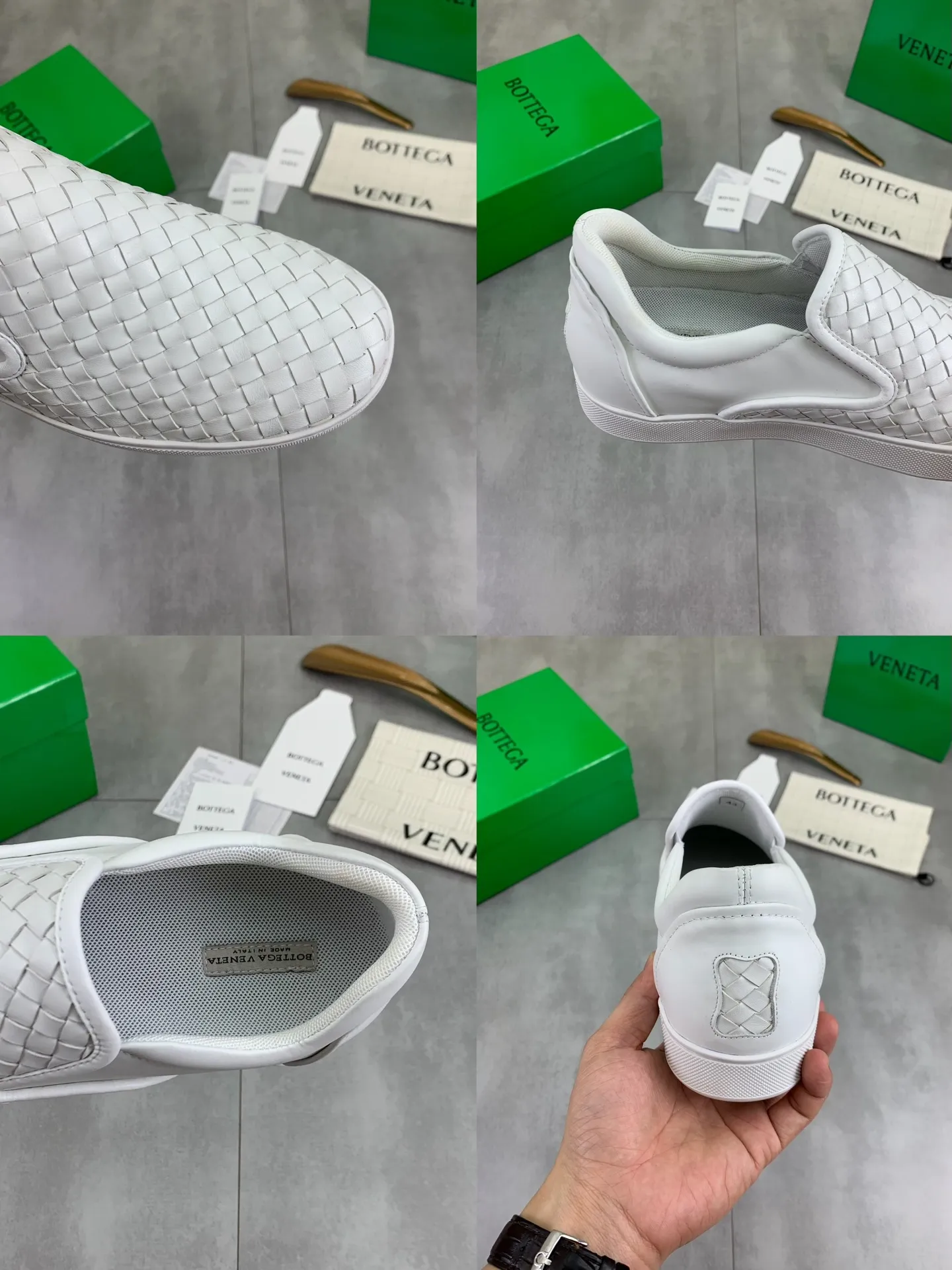 Factory price P720 💰Top quality💎💎💎 BOTTEGA VENETA official website synchronous couple👫The latest top version of the highest version of BV high-top casual shoes in the market, accept material comparison, shoe type comparison, process comparison, practical and textured, versatile, suitable for any occasion, the more you look at it, the more flavorful it becomes. Pure hand-woven craftsmanship - upper material, imported original woven calfskin - high-quality water-dyed cowhide inside - original private model customized outsole -Size: male 39-44 (customized 38 45 46) female 35-39 (customized 34 40 41) Comes with original BV green box, complete packaging.